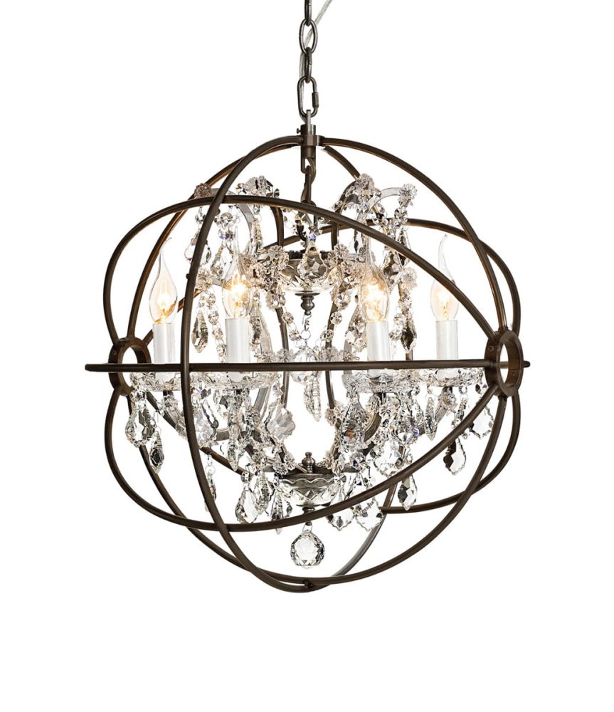 Rome Crystal Ceiling Lamp - S - Bronze