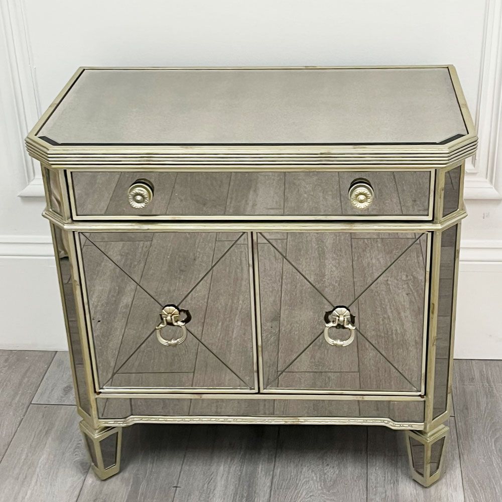 Clearance Cherbourg Antiqued Glass Cupboard