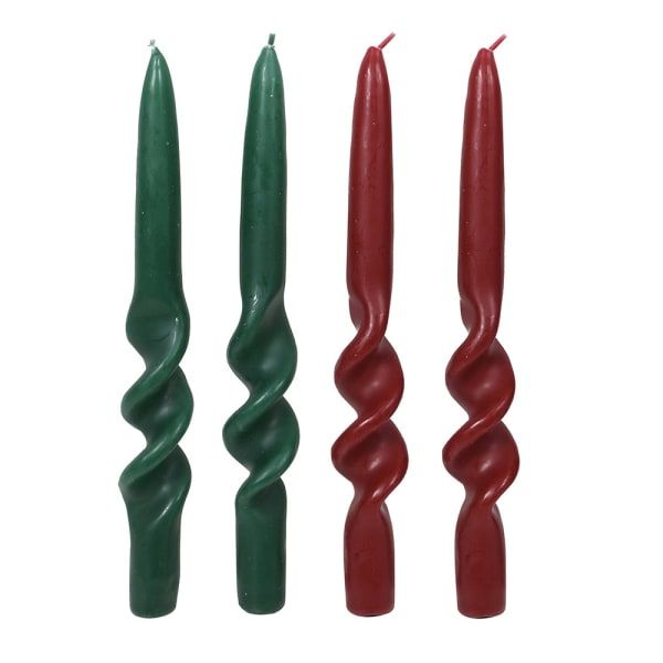 Holly Dinner Candles - Set of 4