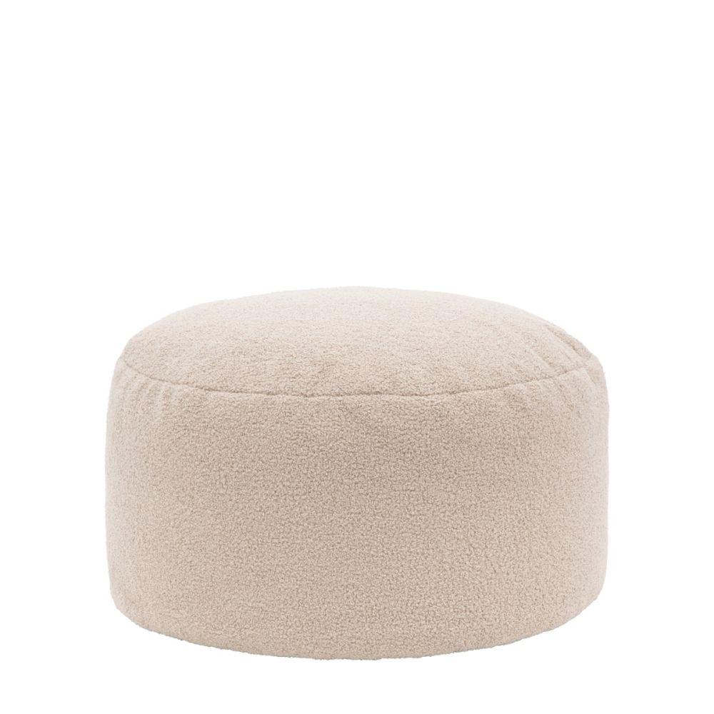 Montpellier Boucle Round Pouffe - Cream