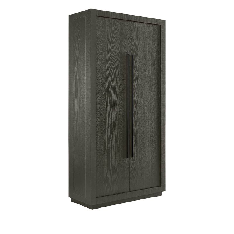 Minimalist black wardrobe with two doors