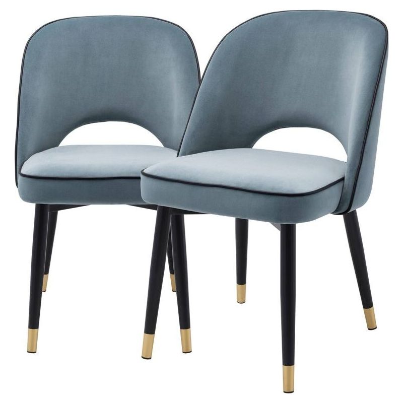 EICHHOLTZ CLIFF DINING CHAIR-Blue-Set of 2