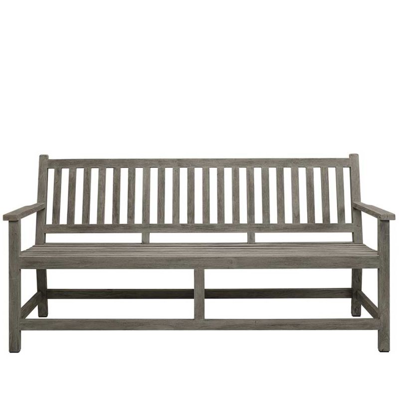 Wooden outdoor bench in grey finish