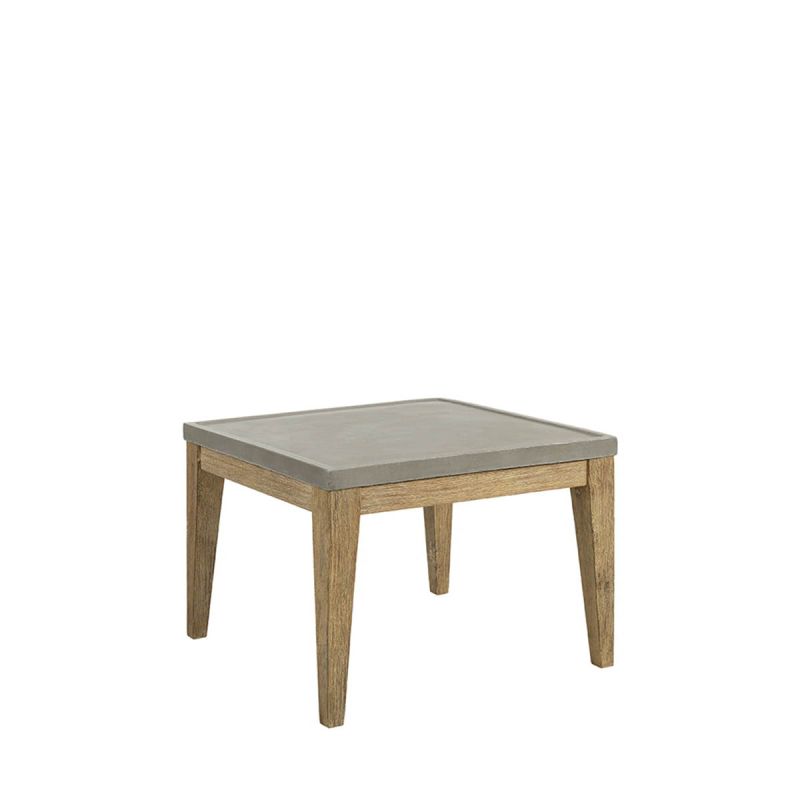 Concrete top side table with light wooden legs