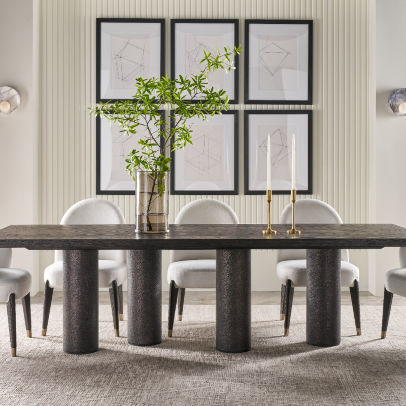 Black long dining table