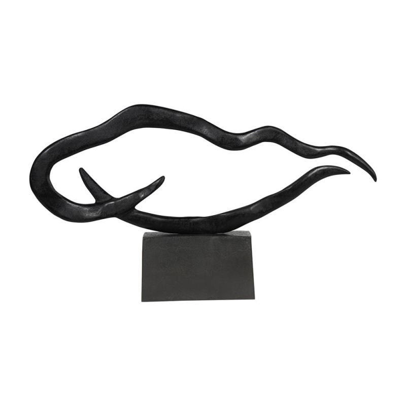 Wavey metal sculpture in black finish