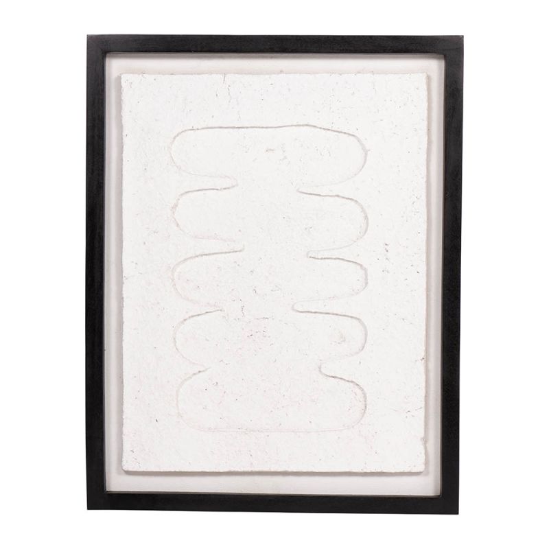 Black framed textured abstract wall art