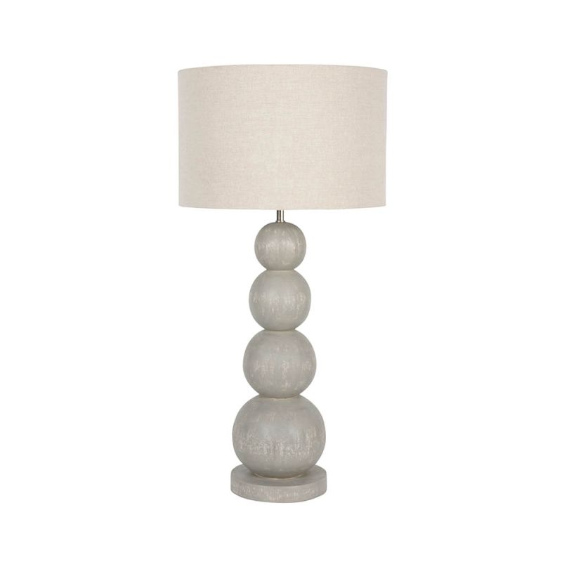 Bobble style side lamp in light grey finish