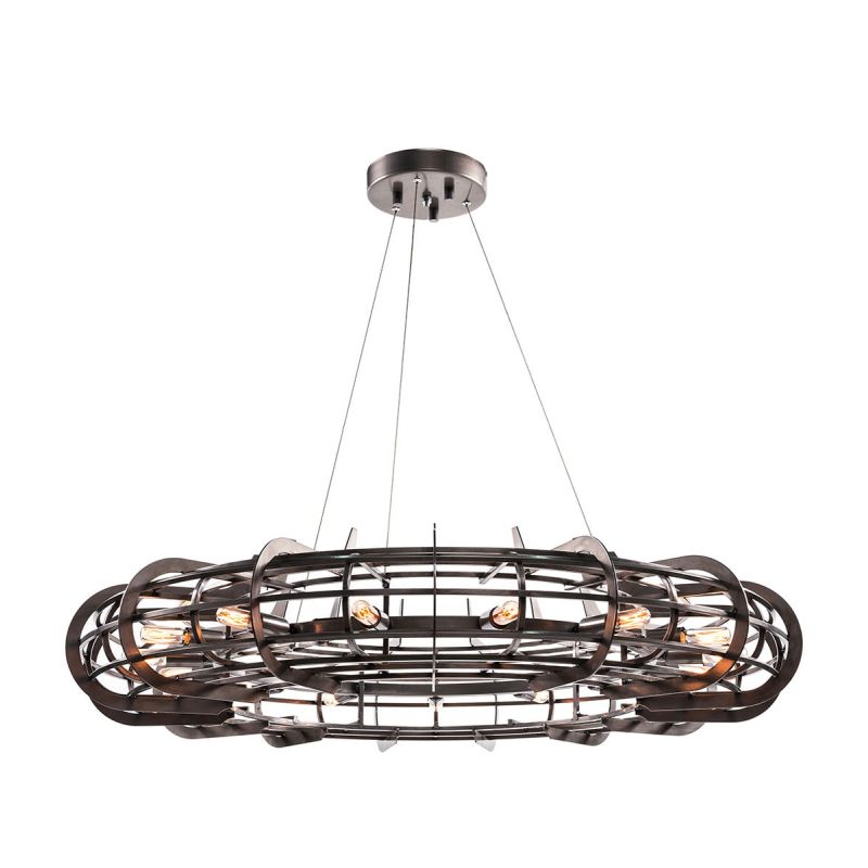 Grey iron ceiling light fixture boasting industrial style