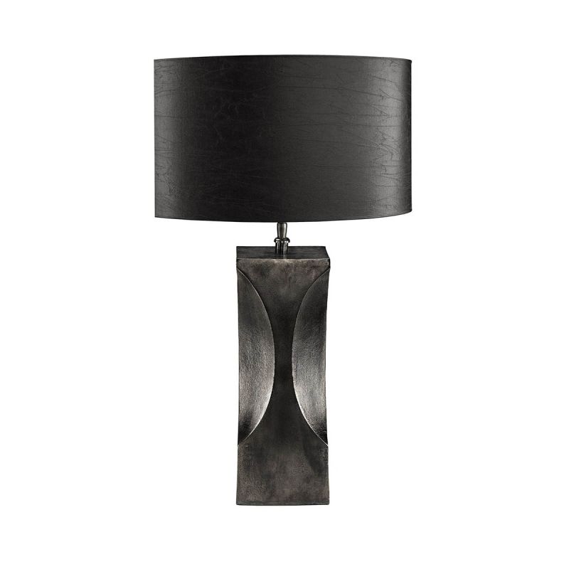 Antique bronze finish table lamp with curve details