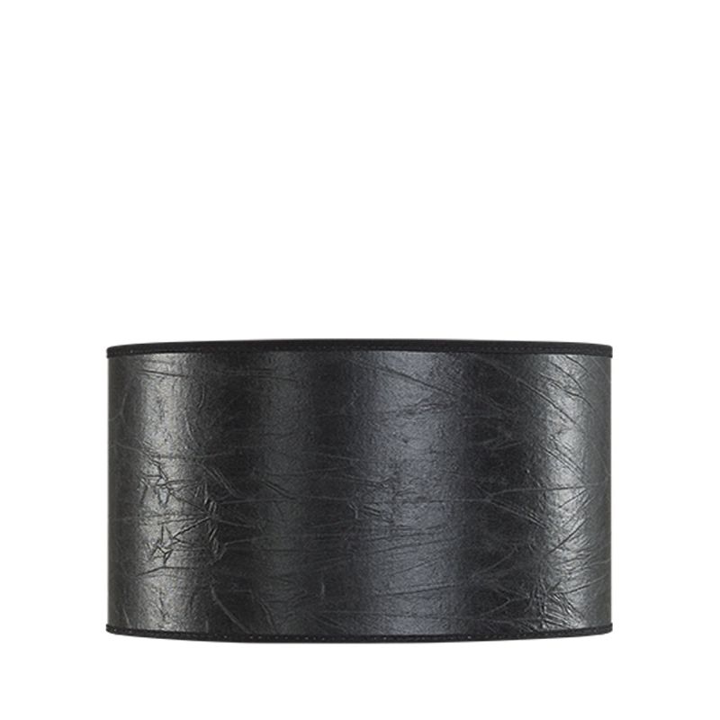 Black Leather Cylinder Lampshade 