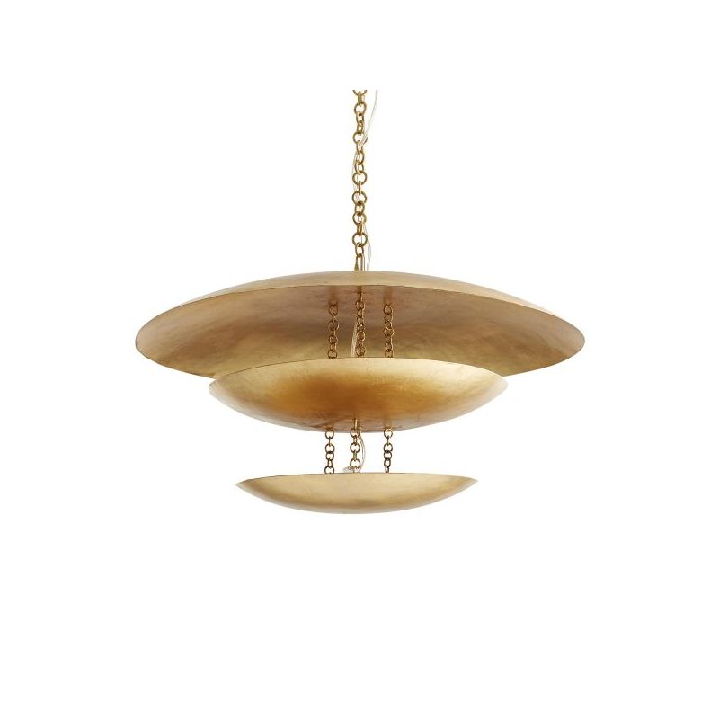 Brass ceiling light with three layered discs