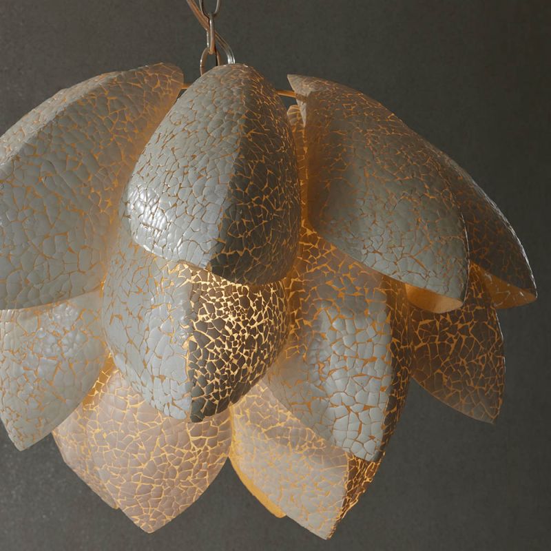 Petal shaped chandelier with broken effect 