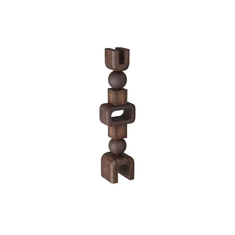 Wooden sculpture consisting of stacked spheres and cubes