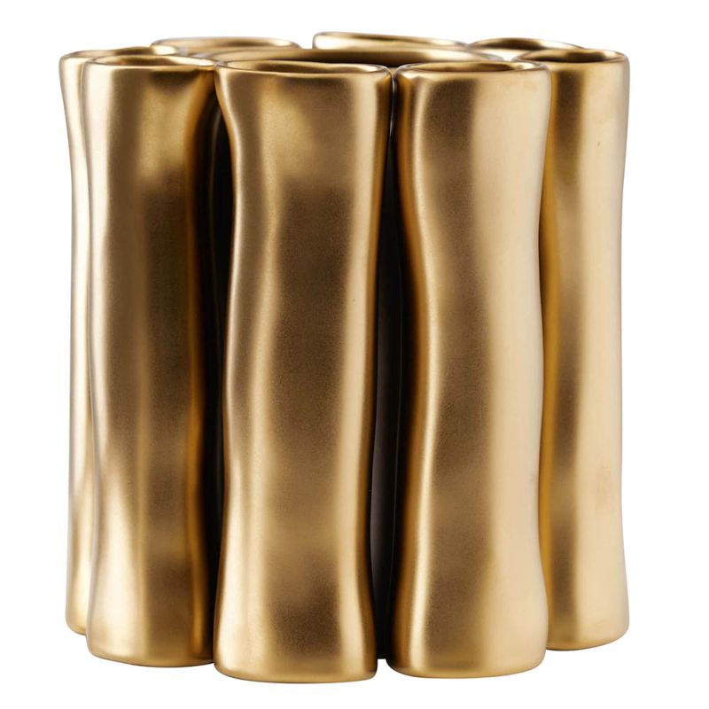 Gold tube style vase ornament