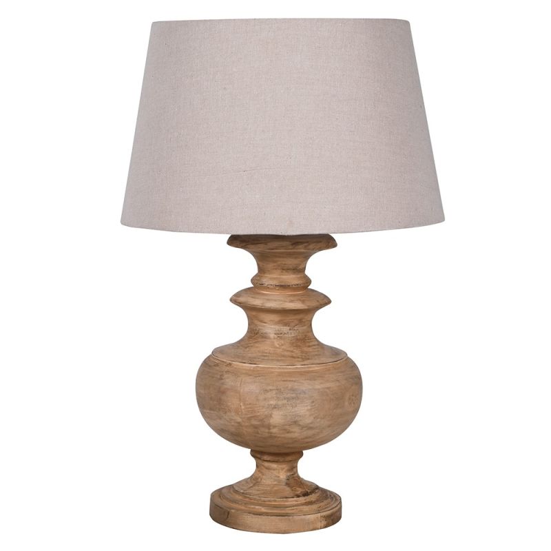 Curvaceous wooden table lamp