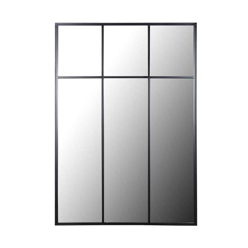 Elegant mirror with black panel frame details