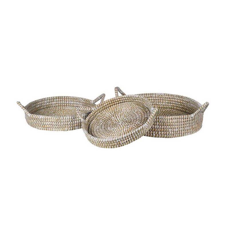 Gorgeous set of 3 woven round trays 