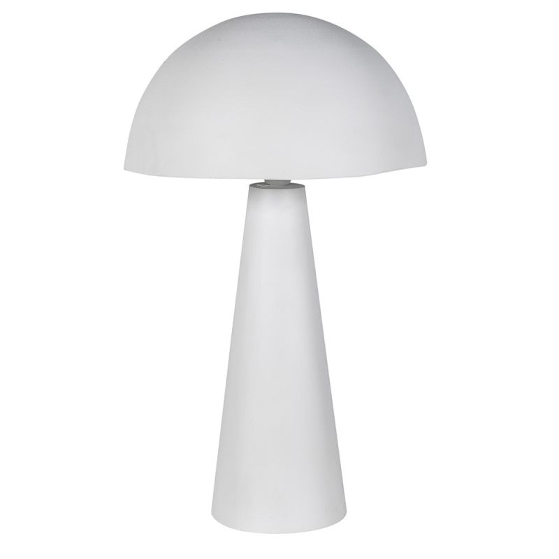 White mushroom-shaped table lamp