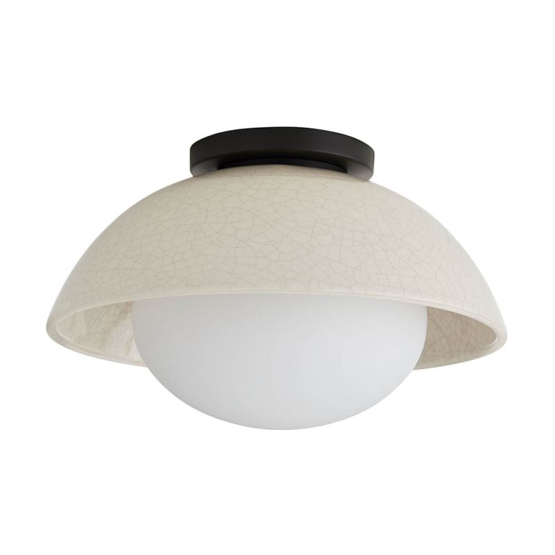 Crackled ceramic shade ceiling light in cream