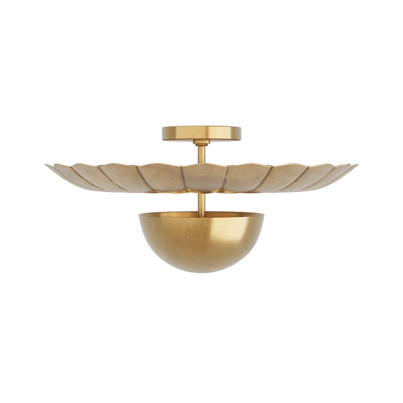 art deco style floret ceiling light in brass