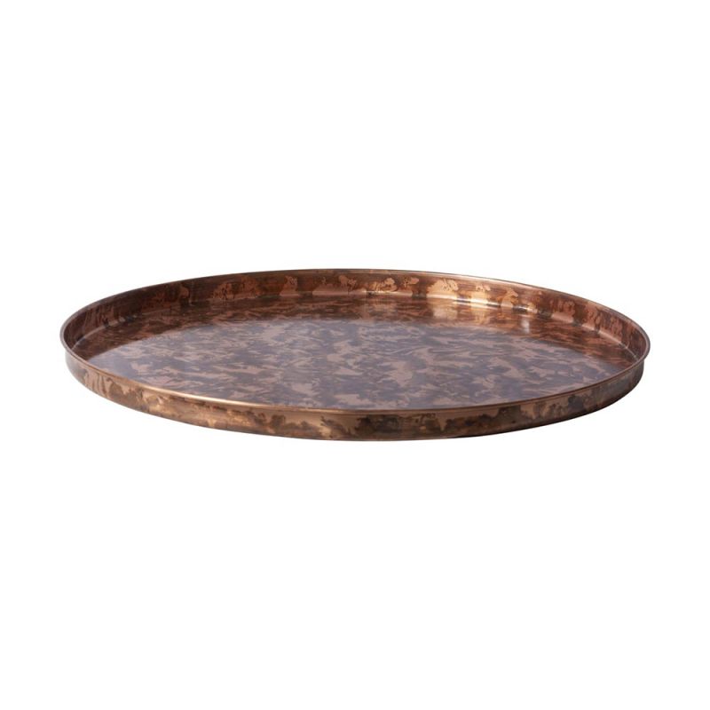 Tortoise shell style round tray