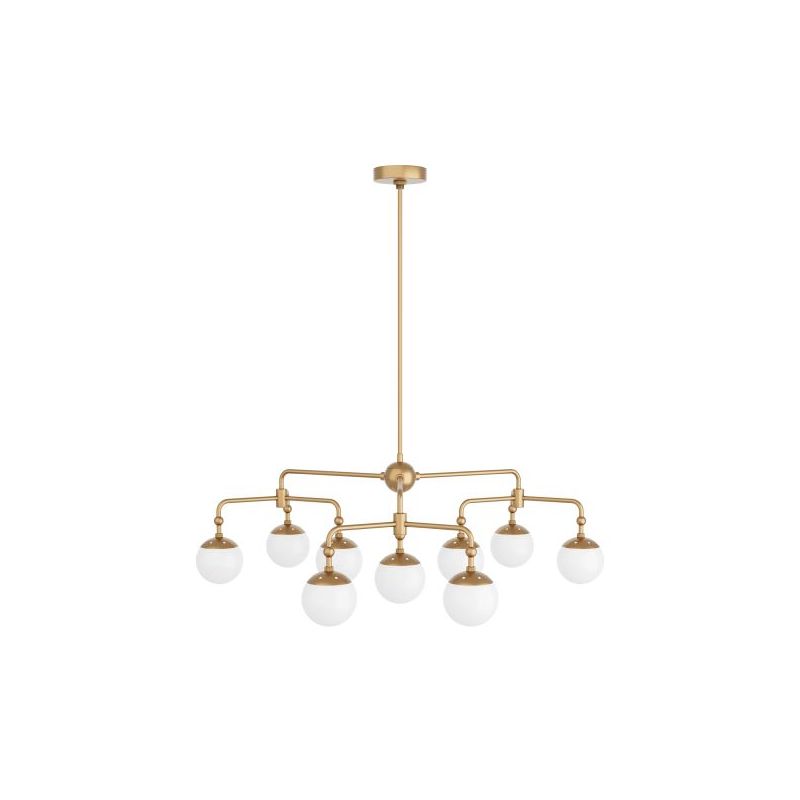 Brass style pipe ceiling light with orb shades