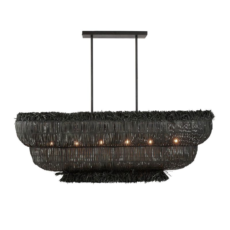 Dark and dazzling rattan chandelier