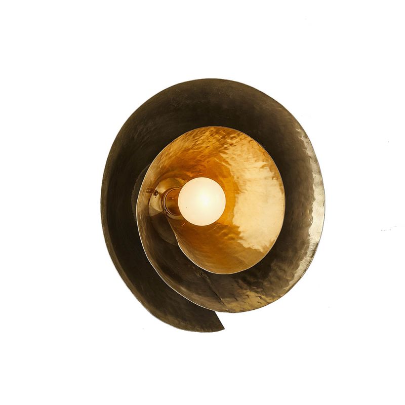 shell-shaped wall light or flush mount in gold