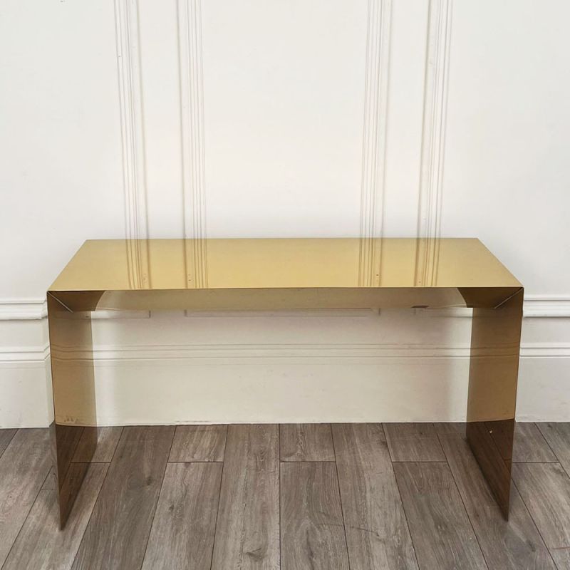 Gold angular console table