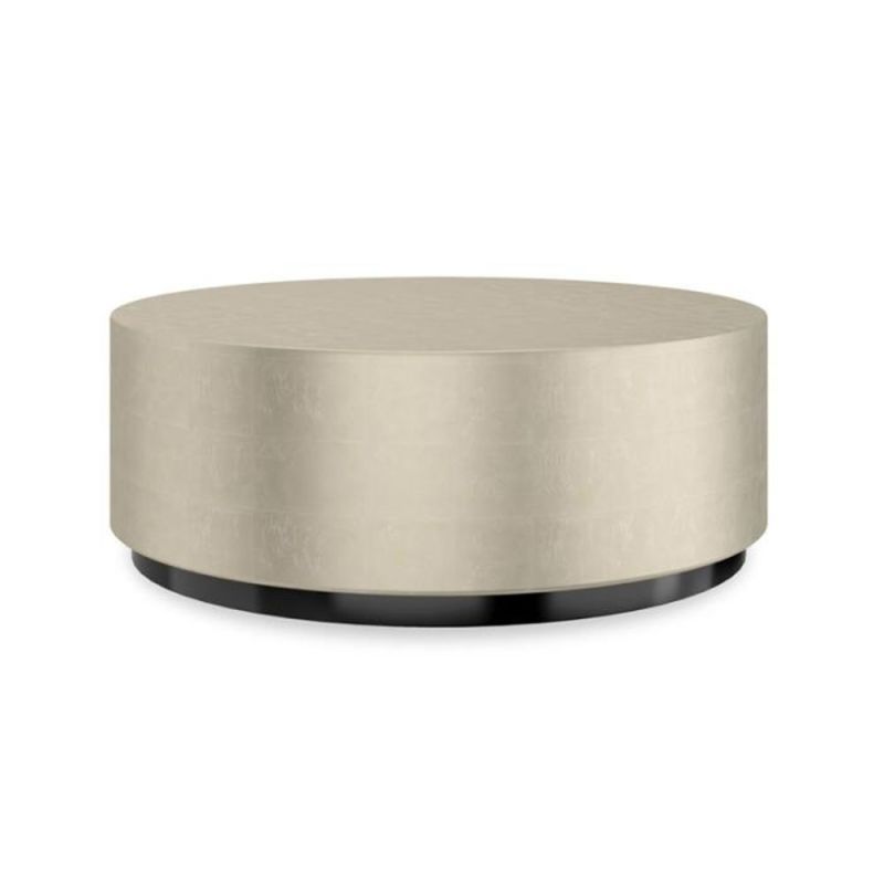 Minimalist luxurious round coffee table in champagne finish