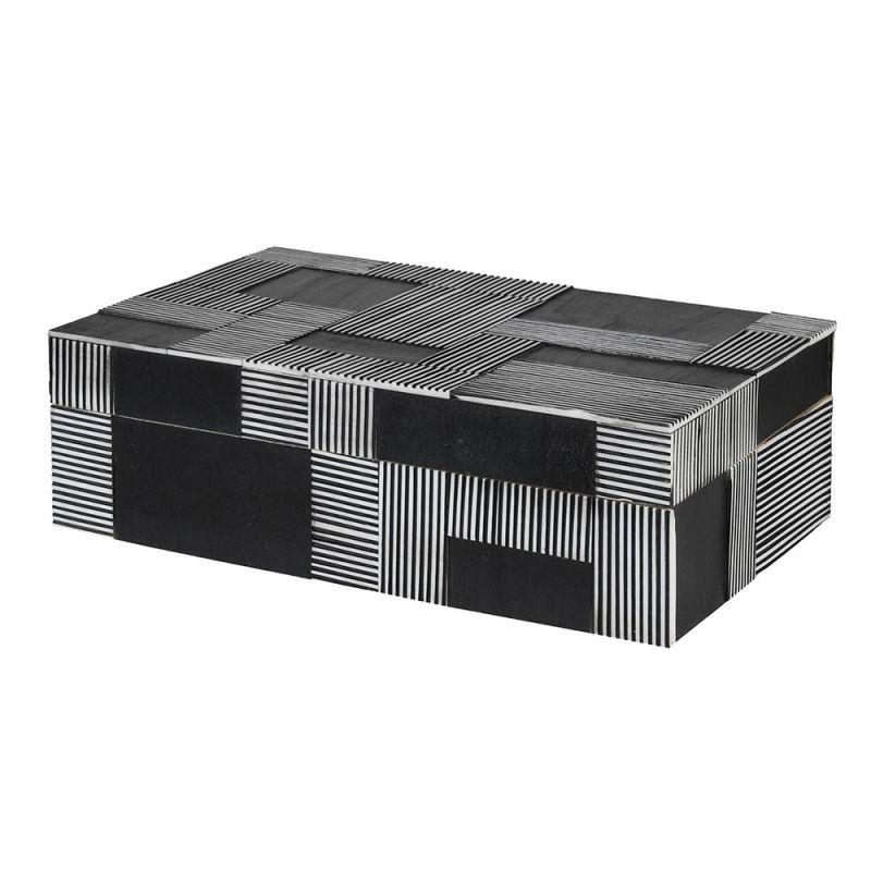 Black and white inlay trinket box