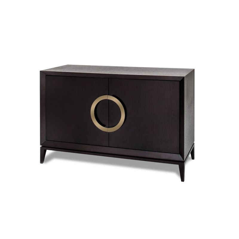 A sophisticated sideboard by Liang & Eimil crafted from oak veneer with glamorous golden details