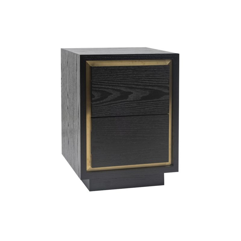 A stylish bedside table by Liang & Eimil with a wenge and brushed brass finish