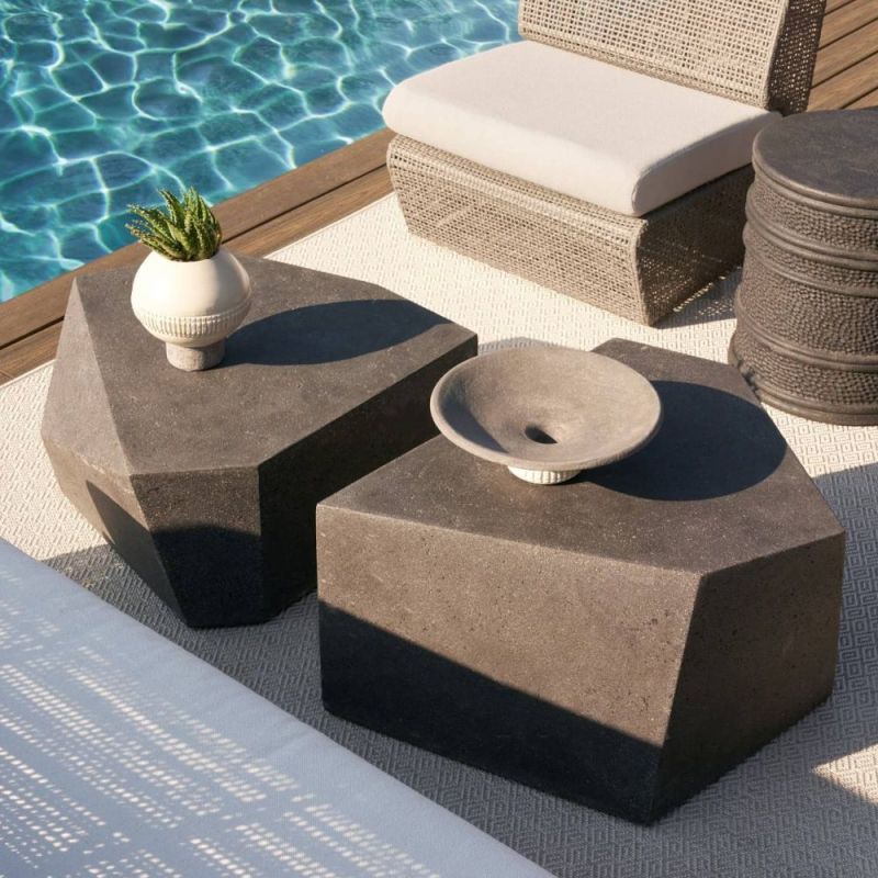 Elevate your outdoor space with the Drover Outdoor Cocktail Tables set of 2. Stylish, durable, and perfect for entertaining guests or relaxing.