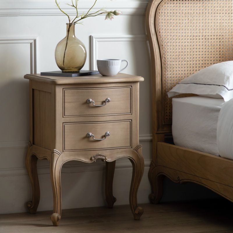 French-style wooden bedside table