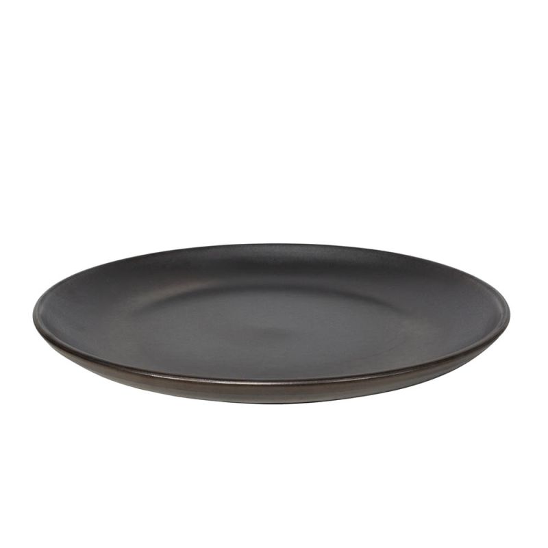 Stylish metallic glazed brown dinner plate