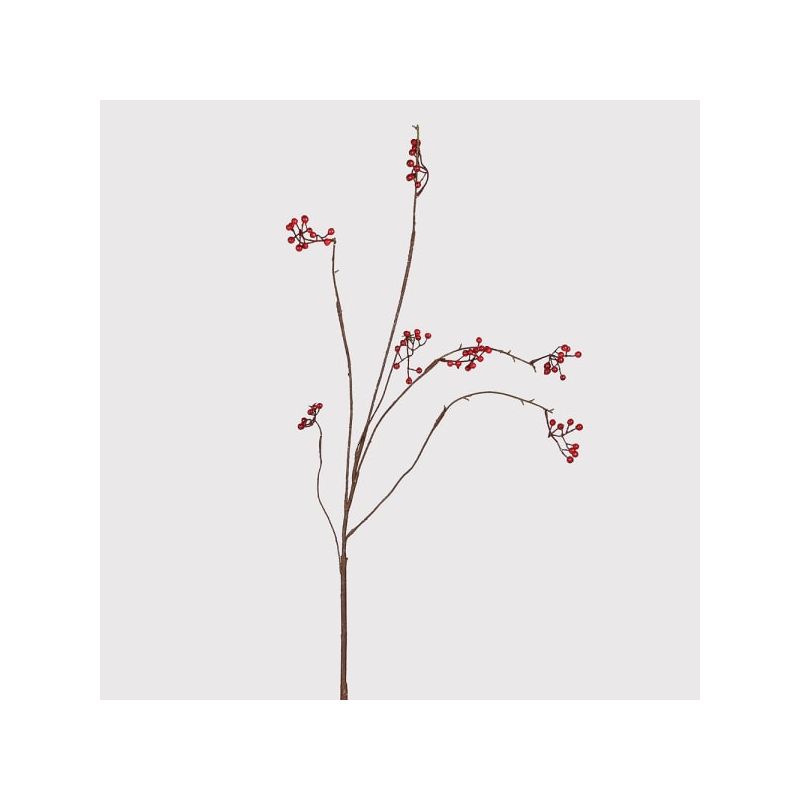 Artificial branch with red berries accents, two stems included