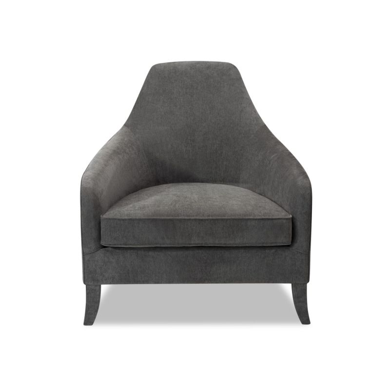 Dark grey chair with curved shape