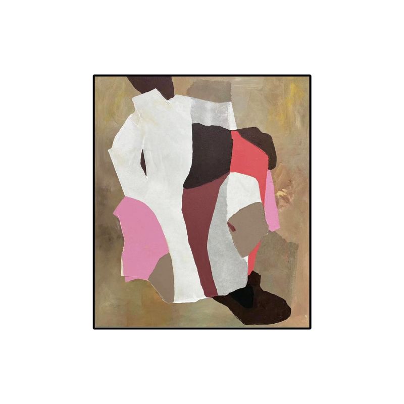 Contemporary oil painting with a earthy pink tonal design