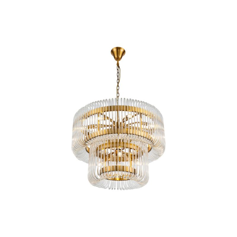 Mist Tall Pendant Lamp - Brushed Brass/Clear Glass