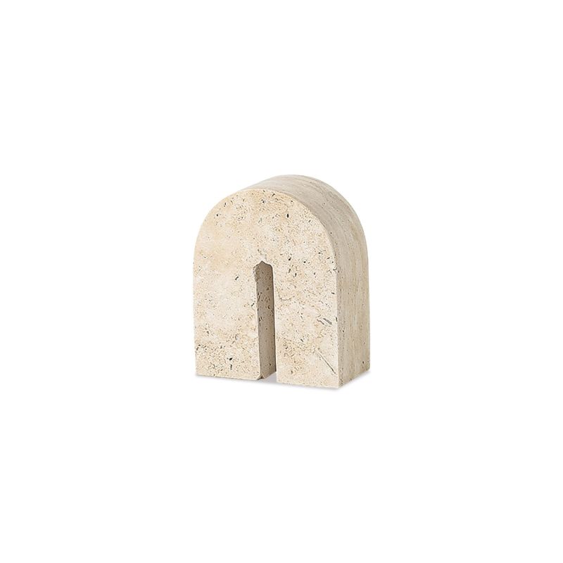 Small beige travertine arch ornament