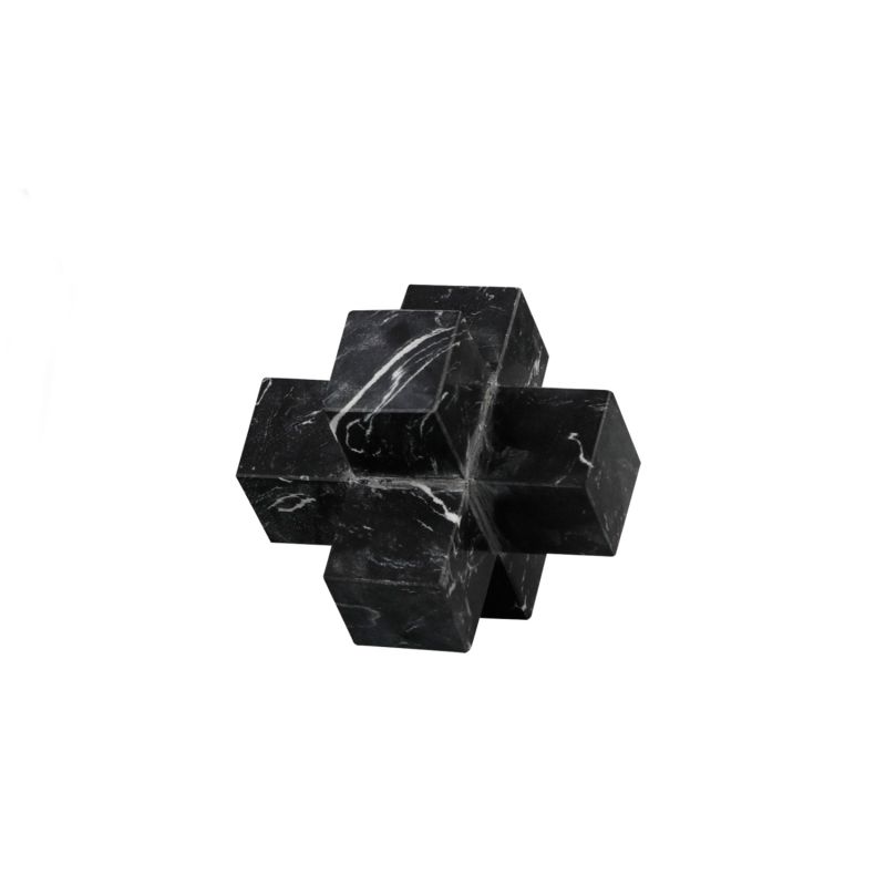 Small black marble criss-cross sculpture