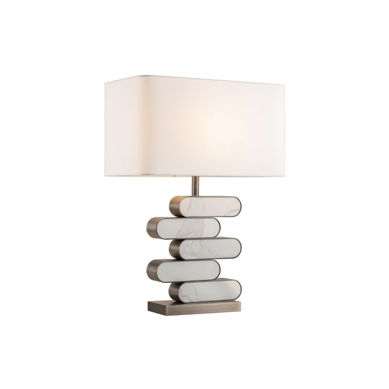 Twist Table Lamp - Bronze/Faux White Marble