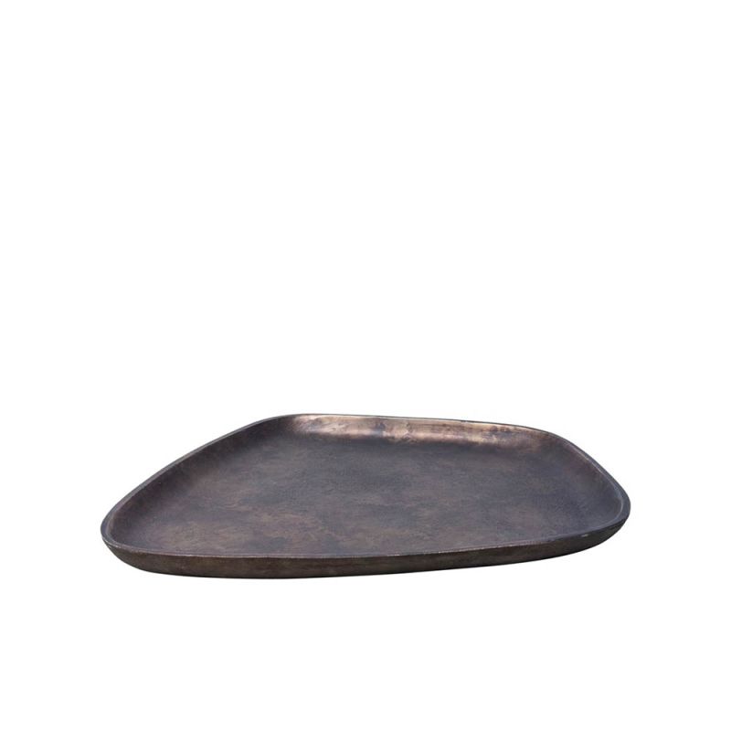 Contemporary bronze metal tray 