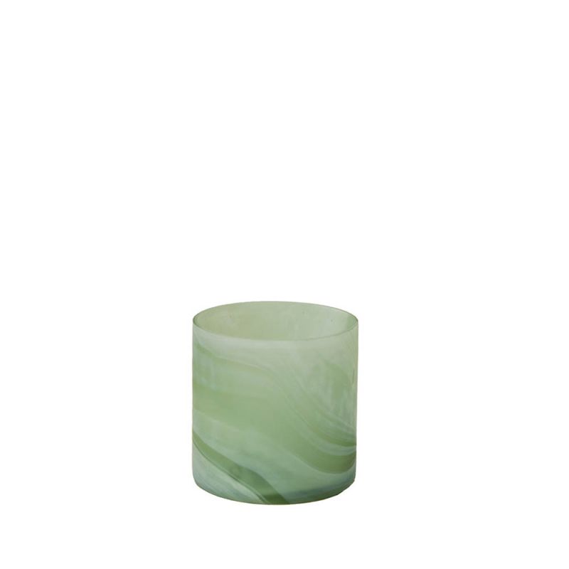 Swirly green marble tealight