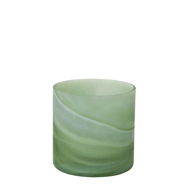 Swirling light green marble tealight in medium