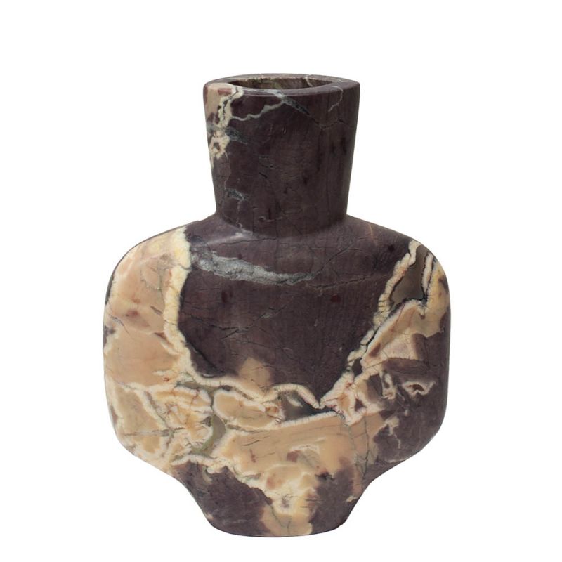 Brown tonal marble vase