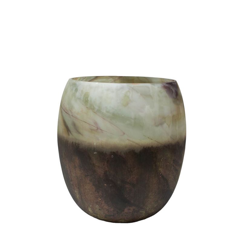 Gradient grey brown glass vase in medium