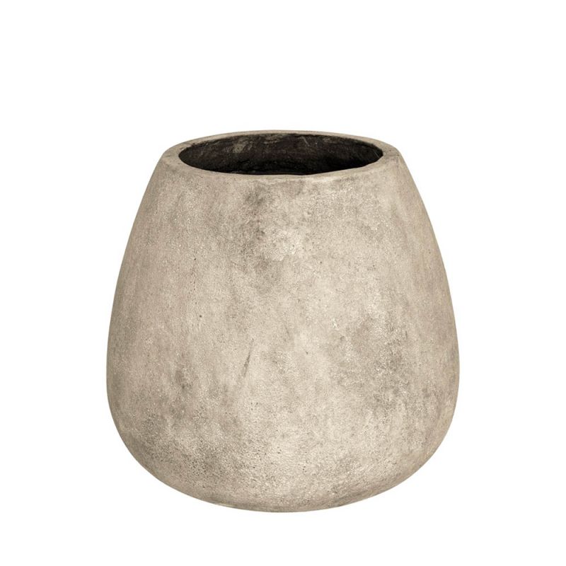 Round terracotta planter in beige 